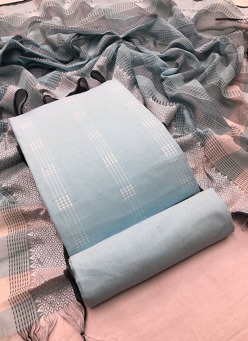 Light Blue Colour LV New Designer Cotton Daily Wear Dress Material Collection LV5186